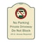 Signmission Designer Series-No Parking Private Driveway Don't Block 24 Hour Access, 24" x 18", TG-1824 A-DES-TG-1824-9948 - alternate 1